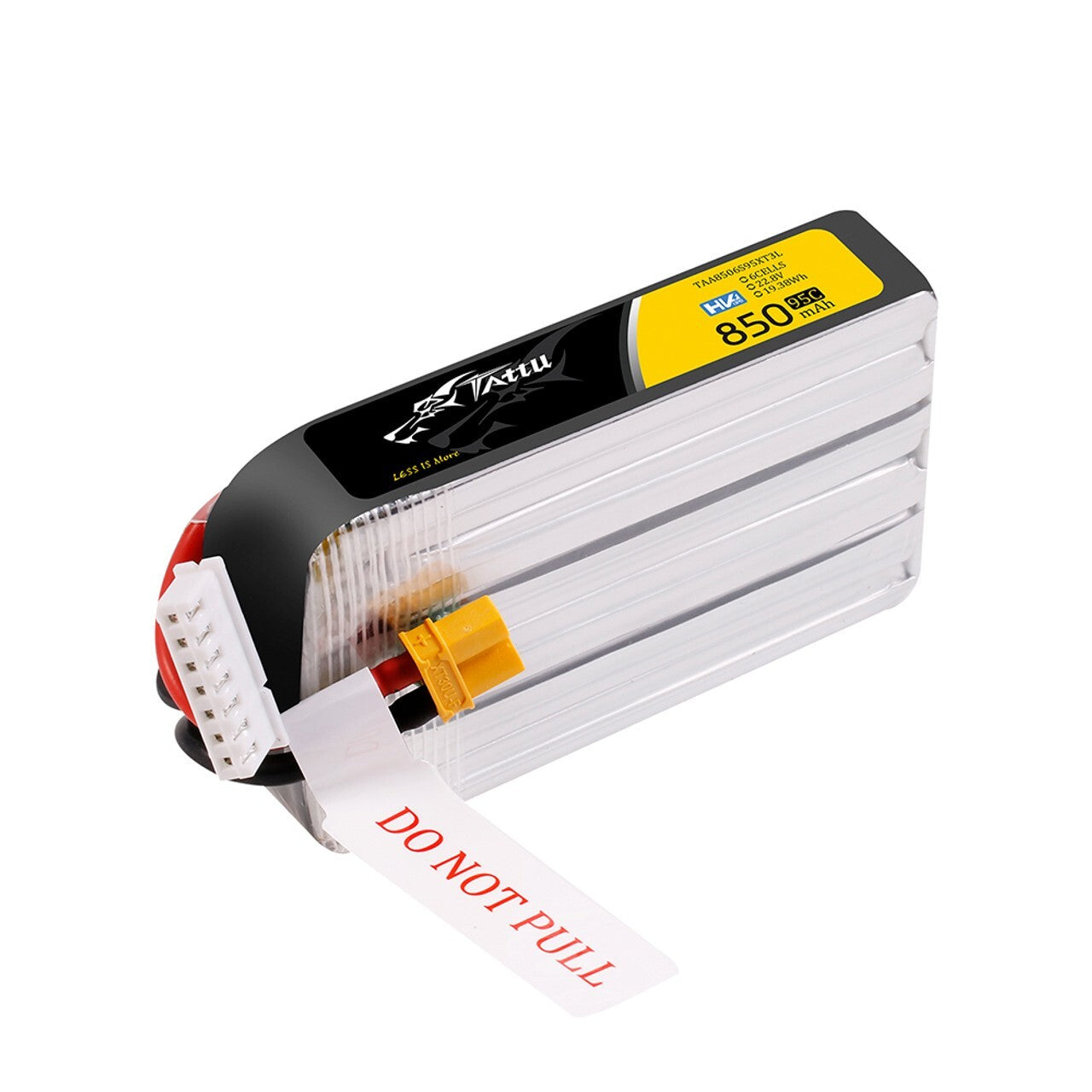 Tattu 850mAh 6S 95C 22.8V HV Lipo RC Drone Battery Long Pack with XT30 Plug