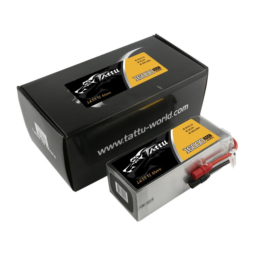 Tattu 16000mAh 6S 30C 22.2V Lipo Drone Battery Pack with AS150+AS150 Plug