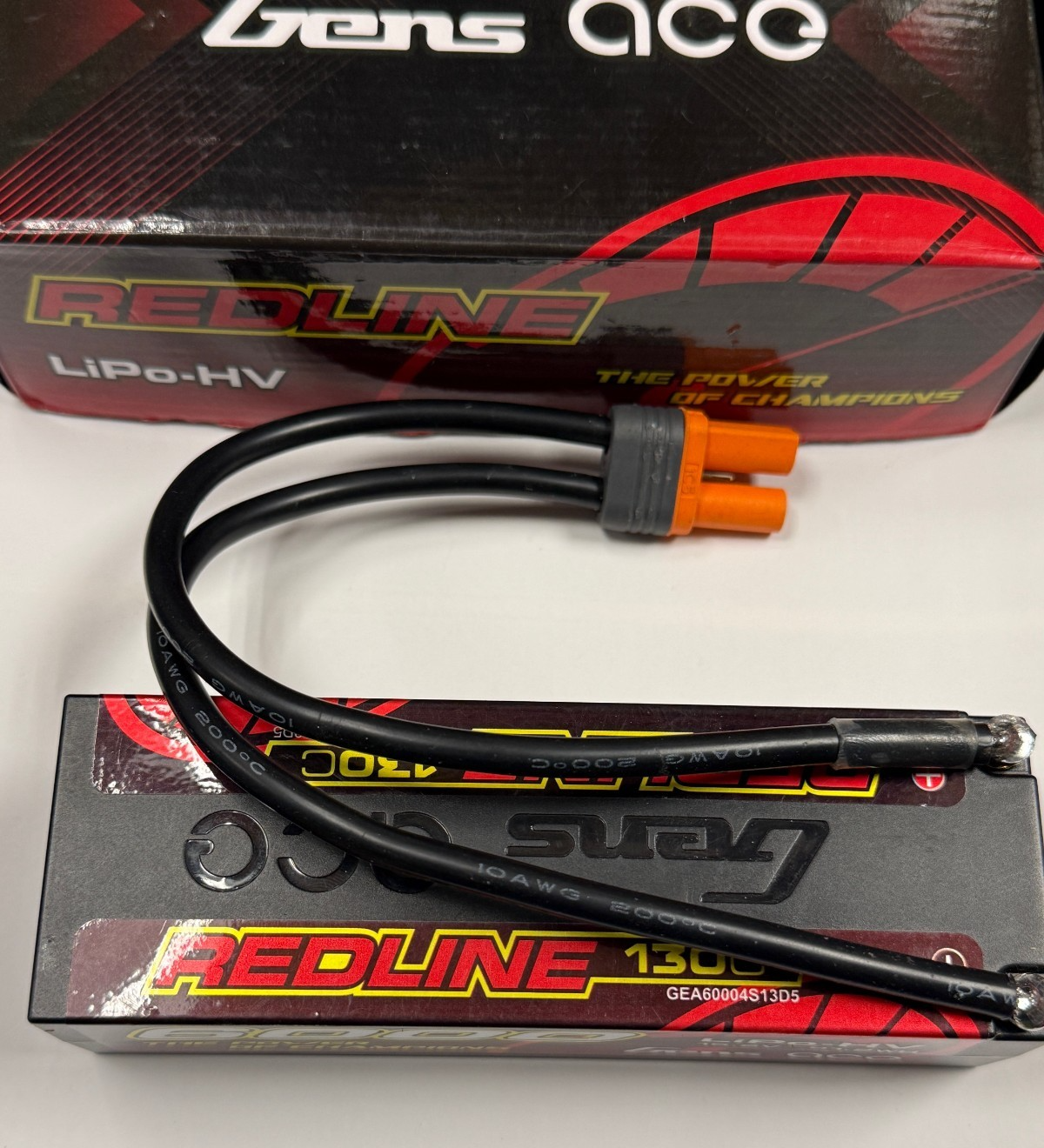 Gens Ace Redline Series 6000mAh 15.2V 130C 4S HardCase HV RC Car Lipo Battery