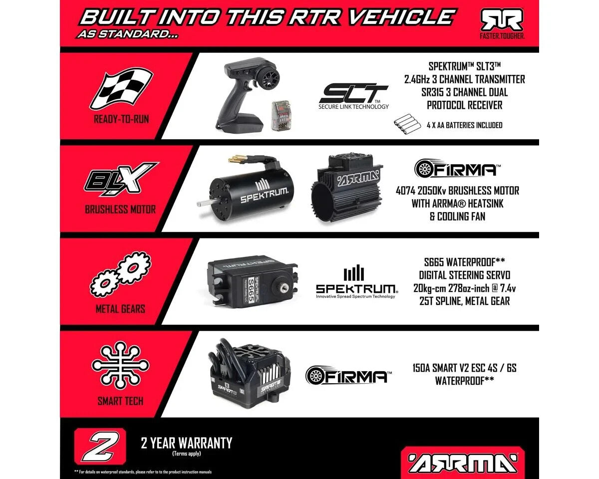 Arrma Kraton 6S EXB BLX RTR 1/8 4WD Brushless Speed Truck Black V6 w/SLT3
