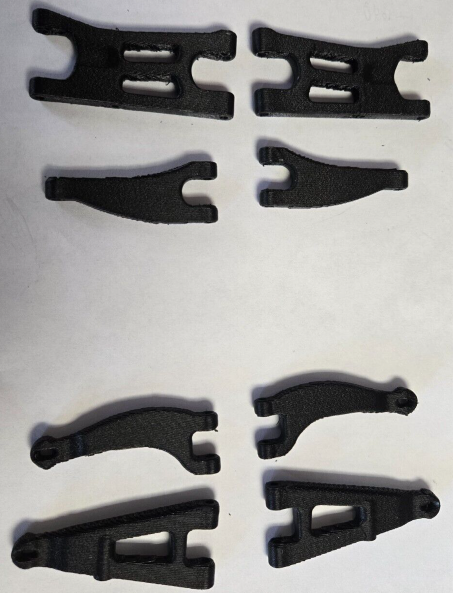 Complete Super Rigid 3D printed PETG - Carbon Fiber Mojave Grom A-Arm Set