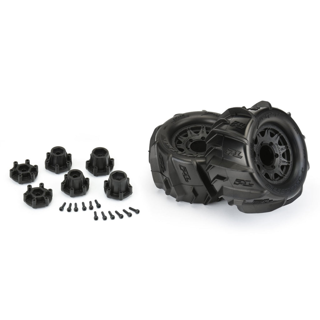 Pro-Line Racing Dumont 2.8 Sand/Snow MTD Raid Black Wheels F/R (PRO1019310)