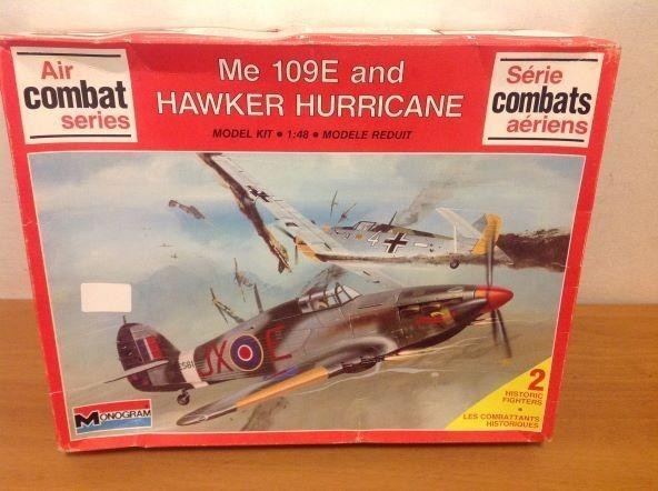 Sealed Air Combat Series Monogram Me 109E & HAWKER HURRICANE Model Kit #6082