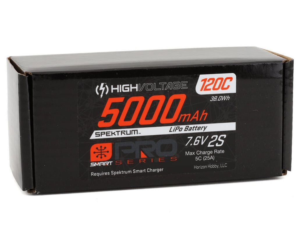 Spektrum RC 2S Hard Case LiPo 120C Shorty LiPo Battery 7.6V/5000mAh SPMX52S120HT