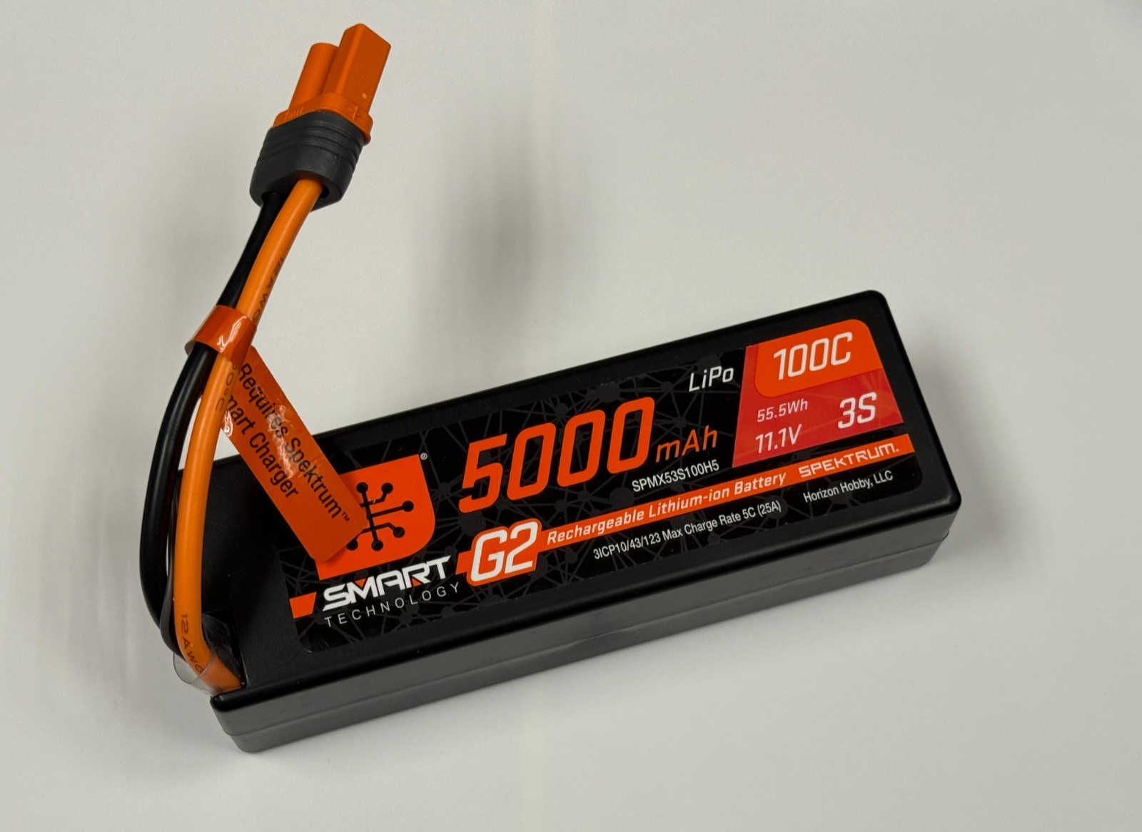 Spektrum RC 3S Smart G2 LiPo 100C Battery Pack 11.1V / 5000mAh SPMX53S100H5