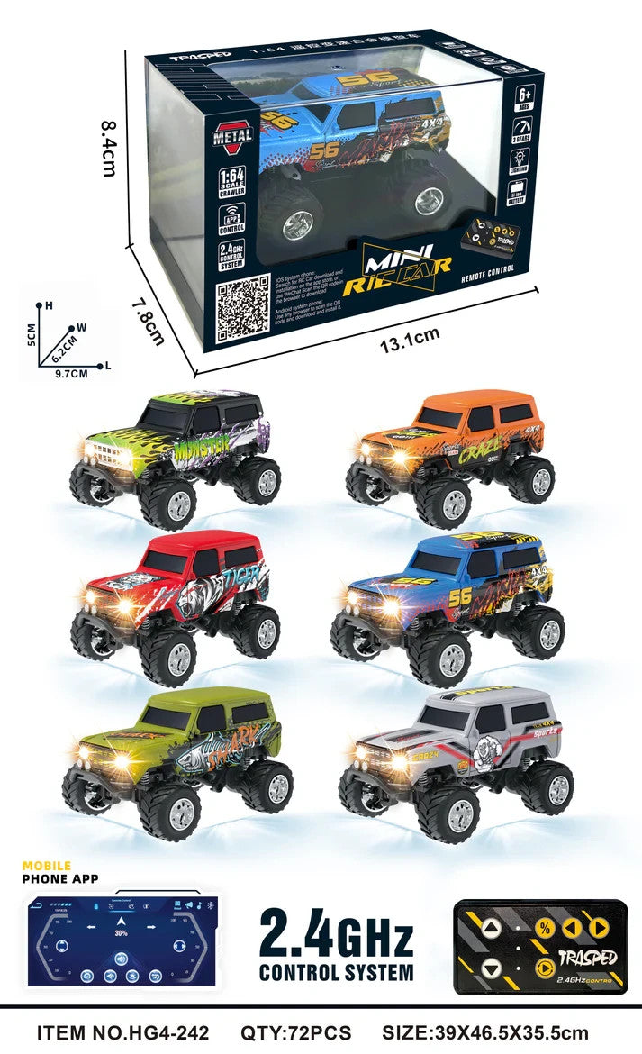 1:64 R/C Bronco Off-Road Vehicle With APP control HG4-242 Red