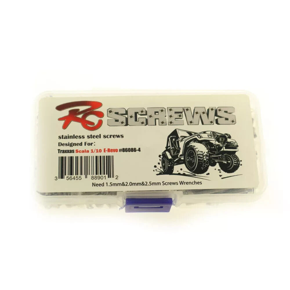 DTEL03006 Stainless Steel Screw Set Box for Traxxas E-Revo Total 380 Pieces