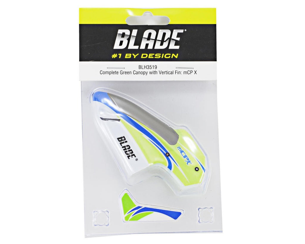 Blade MCPX MCP X Complete Canopy / Body w/Vertical Fin (Green) BLH3519