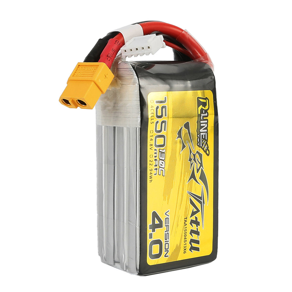 Tattu R-Line Version 4.0 1550mAh 14.8V 130C 4S Lipo Battery Pack With XT60 Plug