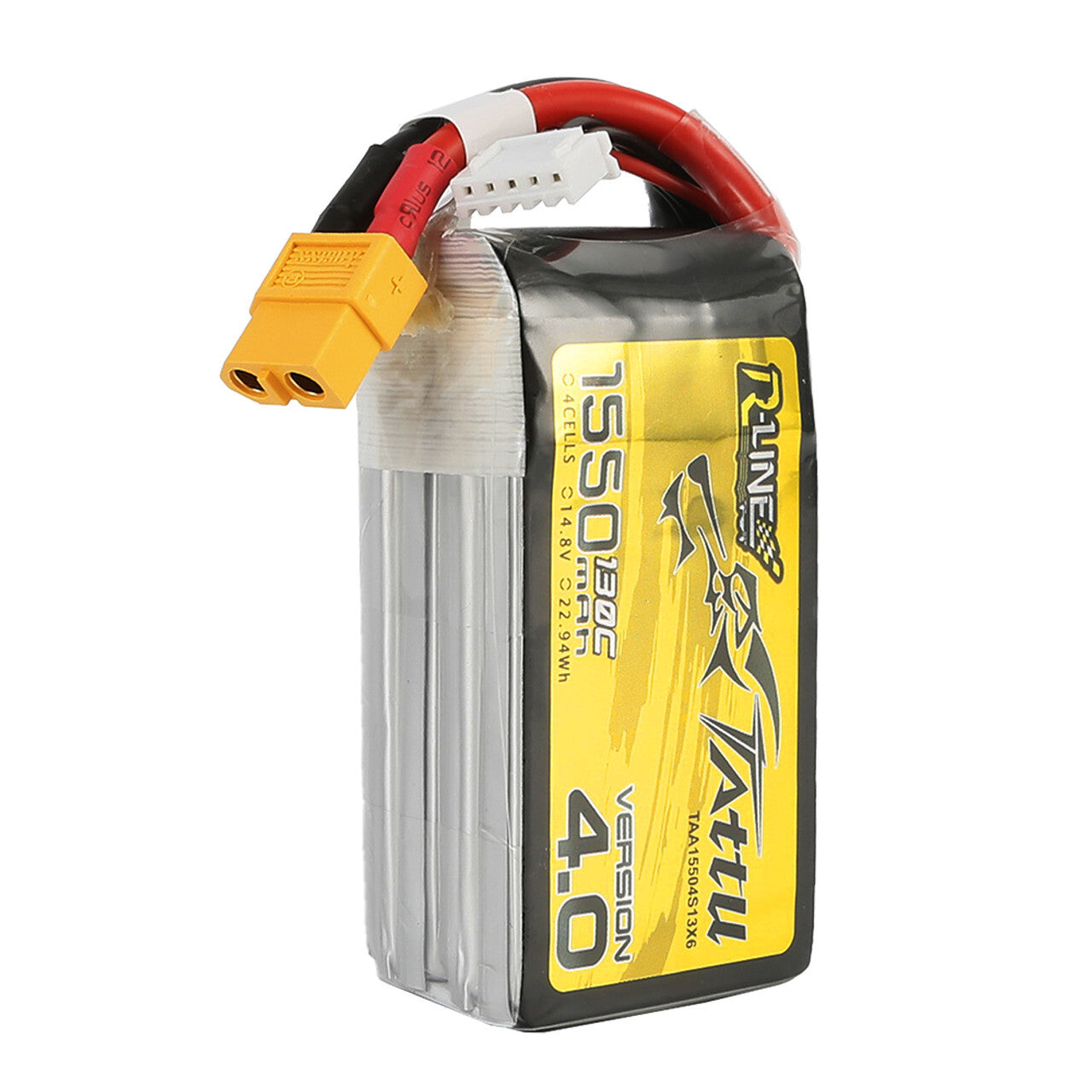 Tattu R-Line Version 4.0 1550mAh 14.8V 130C 4S Lipo Battery Pack With XT60 Plug