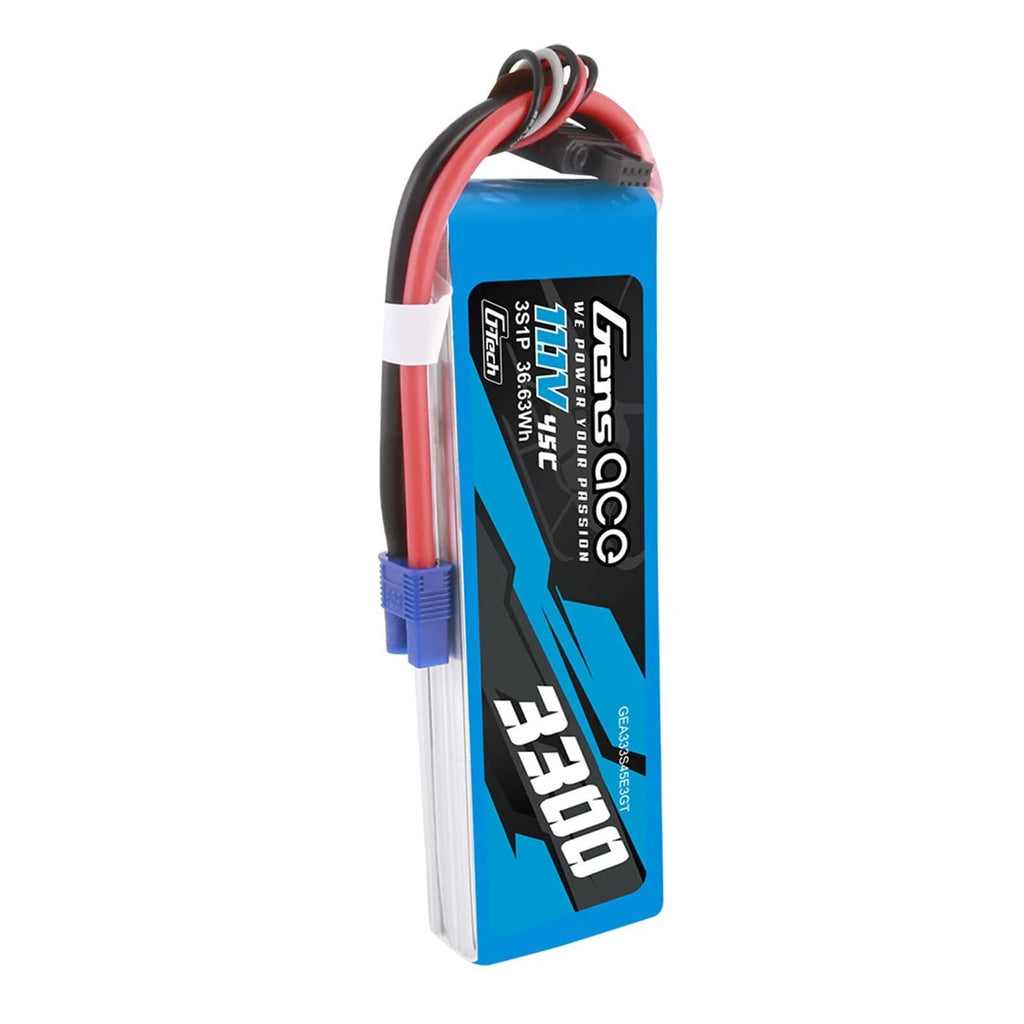 Gens Ace G-Tech 3300mAh 45C 11.1V 3S Lipo Battery with EC3 Plug : Blade 360 CFX