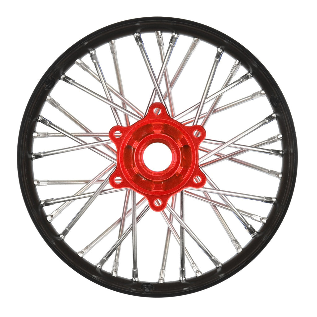 Pro-Line 1/4 Pro-Spec Aluminum V2 Bead Rear Wheel Black/Red (1): Promoto-MX