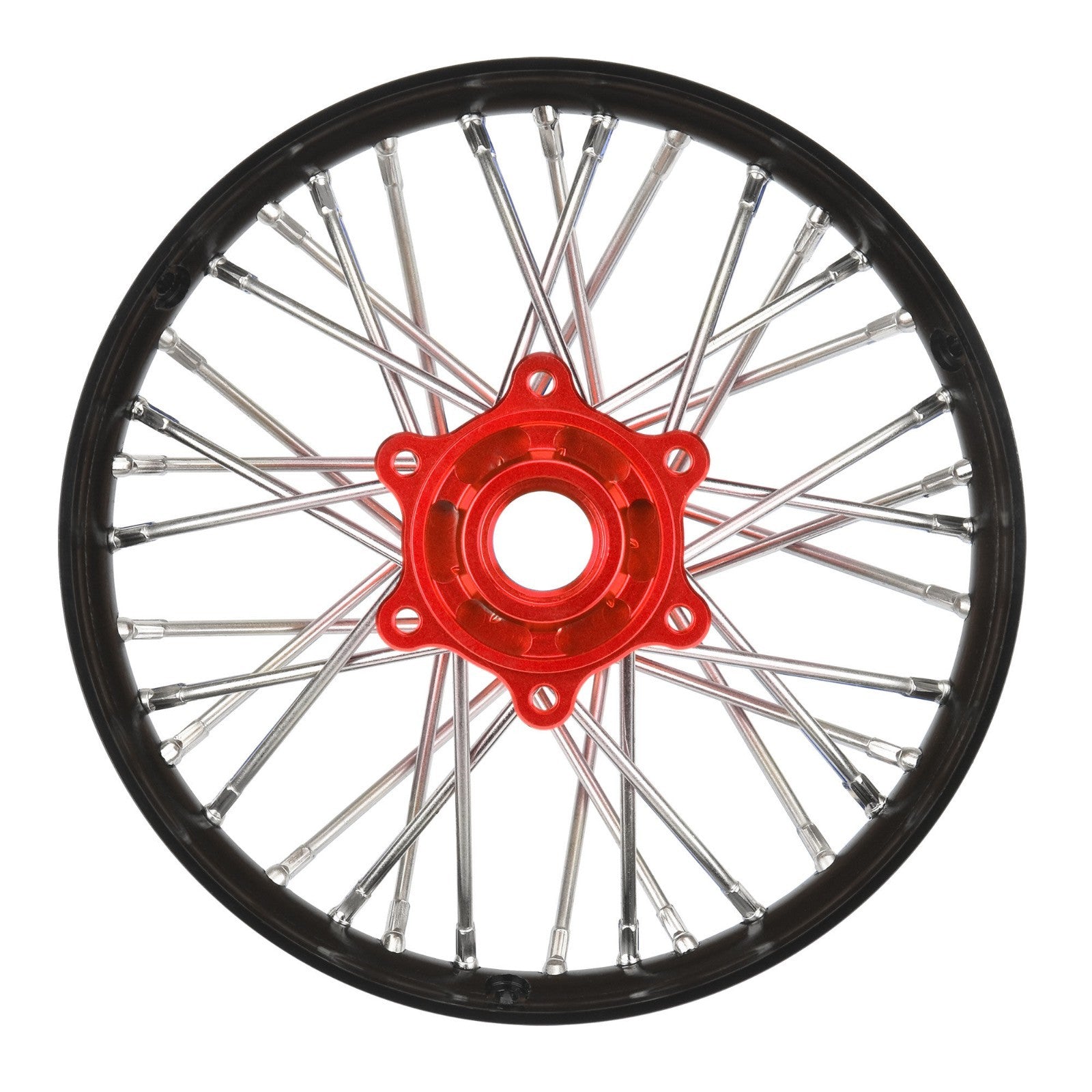 Pro-Line 1/4 Pro-Spec Aluminum V2 Bead Rear Wheel Black/Red (1): Promoto-MX