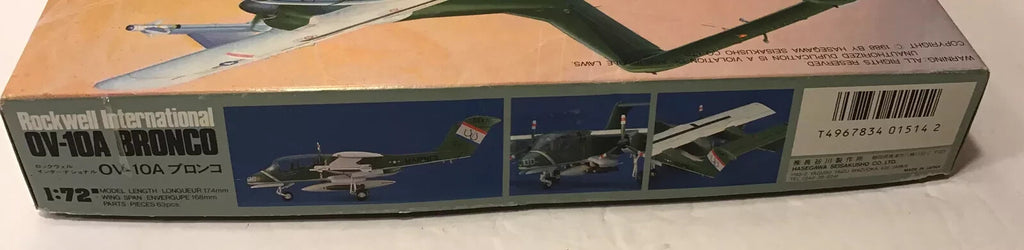 Vintage Hasegawa Rockwell OV-10A Bronco 1/72 Scale Plastic Model Kit 514