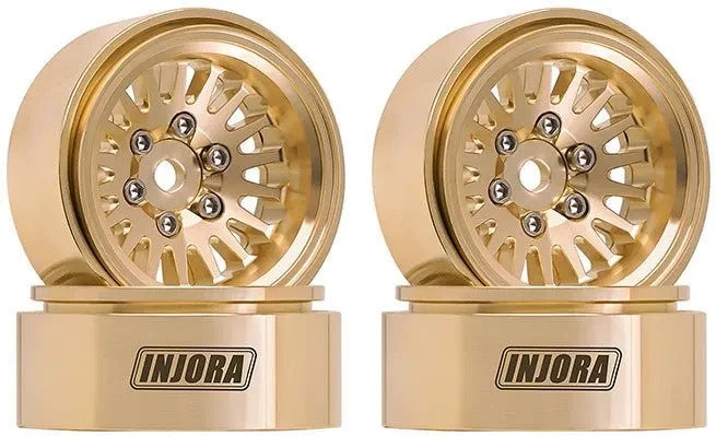 INJORA YQW-1109 1.0 Plus Brass Beadlock Wheels -3.75mm Offset TRX4M SCX24