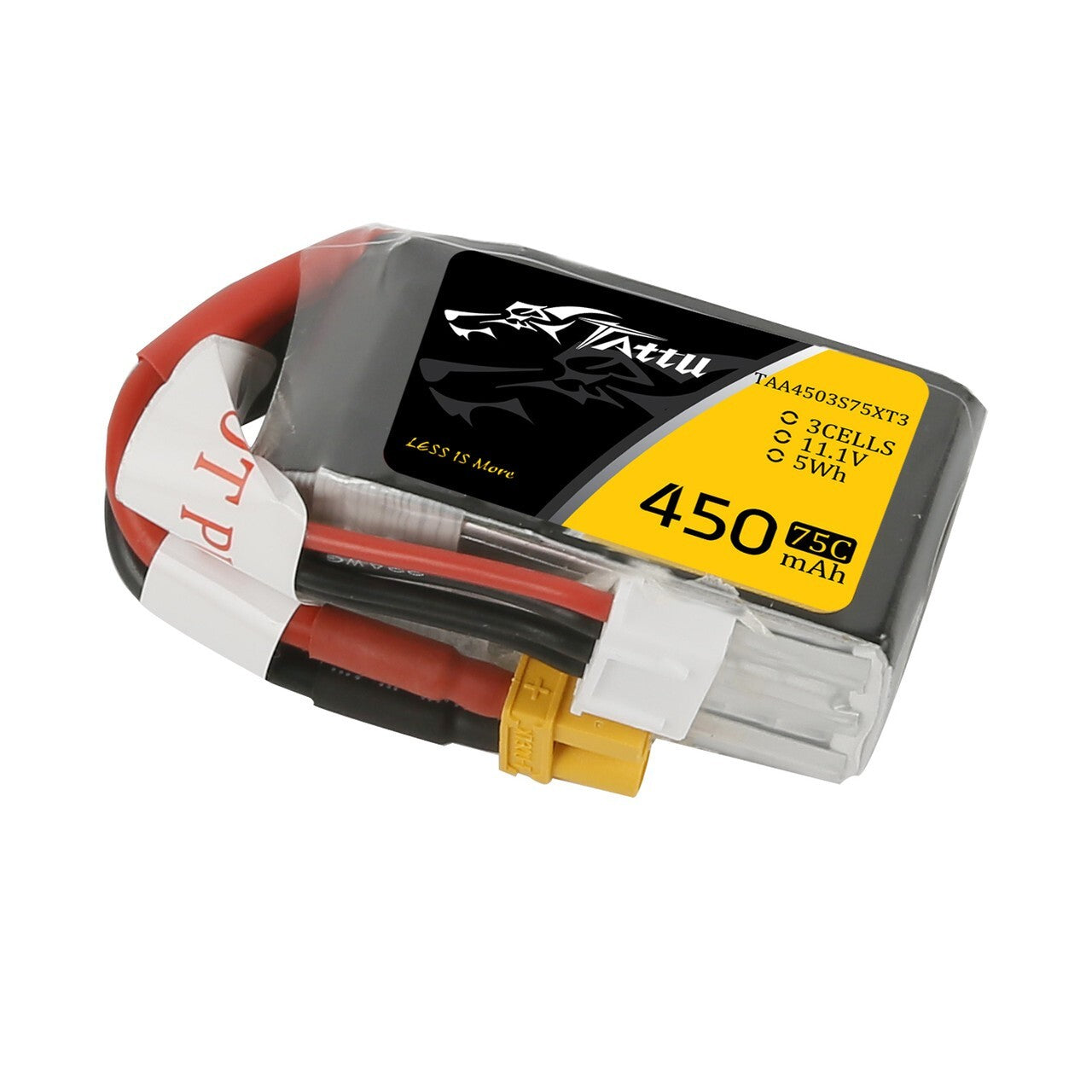 Tattu 3S 450mAh 75C 11.1V Lipo RC Airplane / Drone Battery Pack with XT30 Plug