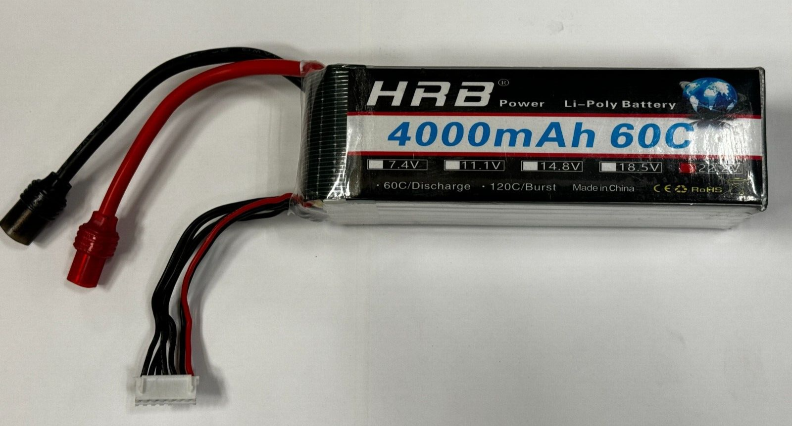 HRB 6S Lipo Battery 22.2V 4000mAh 60C RC Airplane Helicopter Lipo Battery Pack