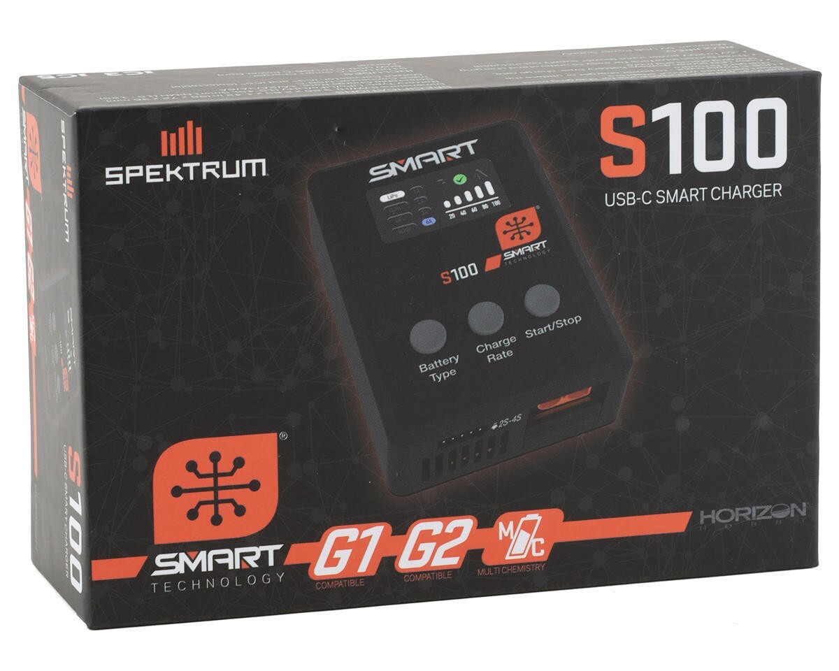 Spektrum RC S100 DC/USB 2-4S LiPo Smart RC Airplane / Car Charger [SPMXC2090]