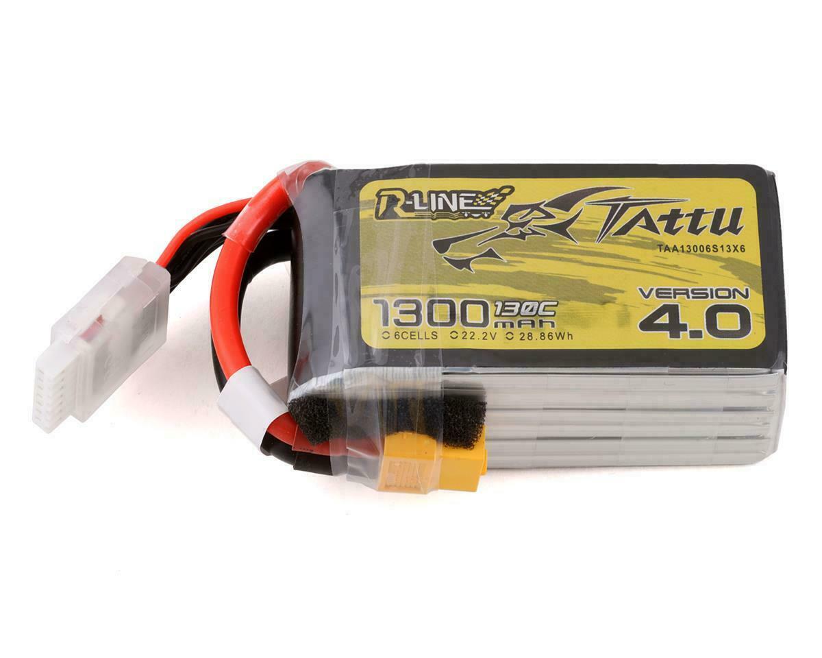 2x Tattu RLine Version 4.0 22.2v 6s 1300 130c High Performance Lipo Battery XT60