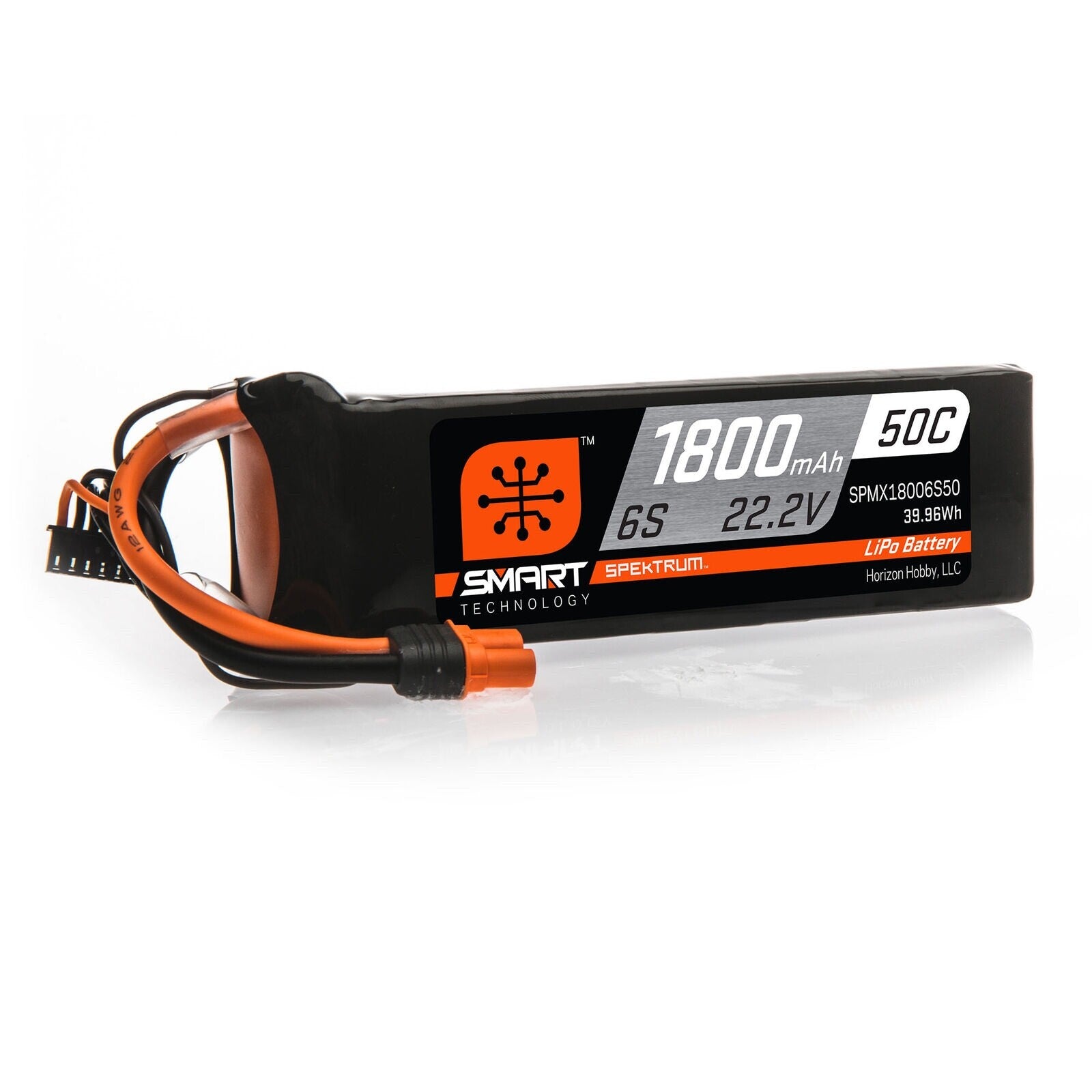 Spektrum 22.2V 1800mAh 6S 50C Smart LiPo RC Airplane Battery IC3 SPMX18006S50