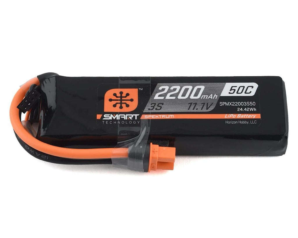 Spektrum RC 3S 11.1V 2200mAh Smart LiPo Battery Pack IC3 Connector SPMX22003S50