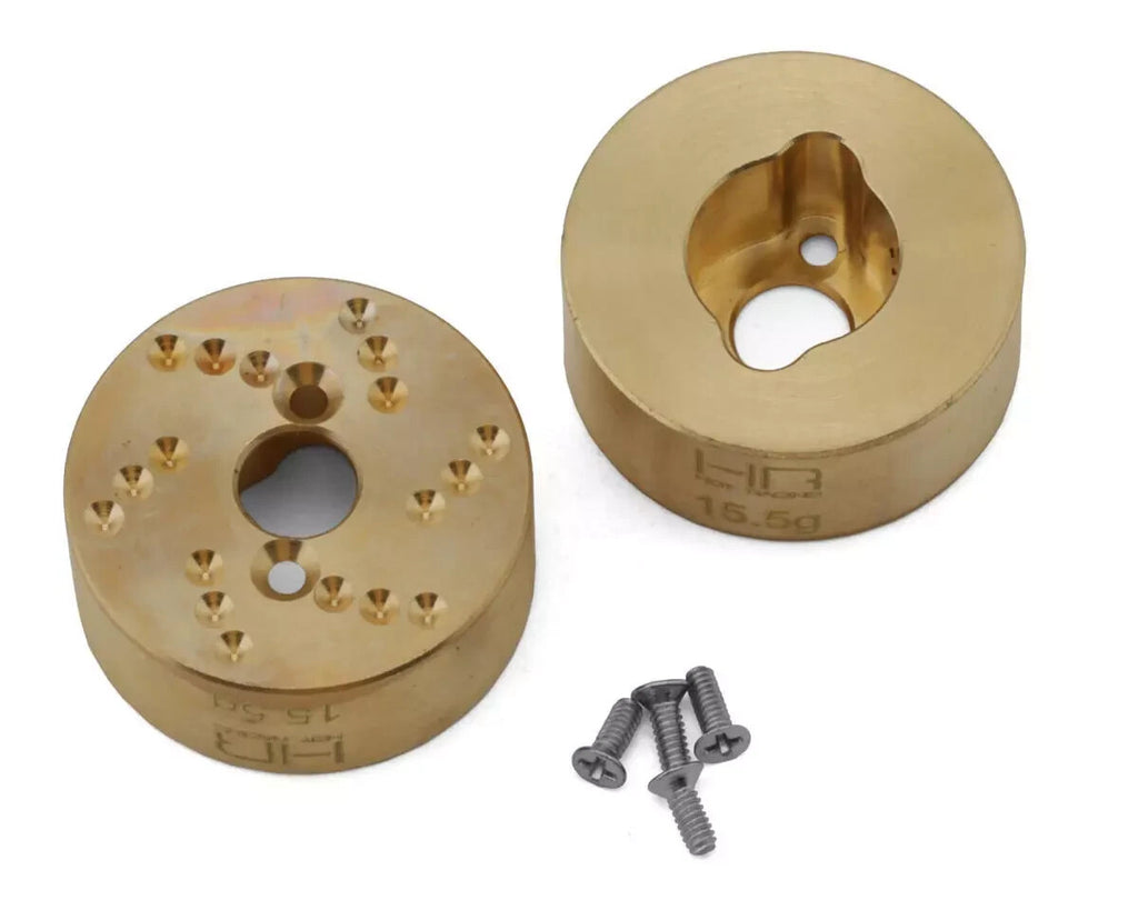 Hot Racing Axial SCX24 RC Truck Brass Rear Hub (2) (31g) HRASXTF22H