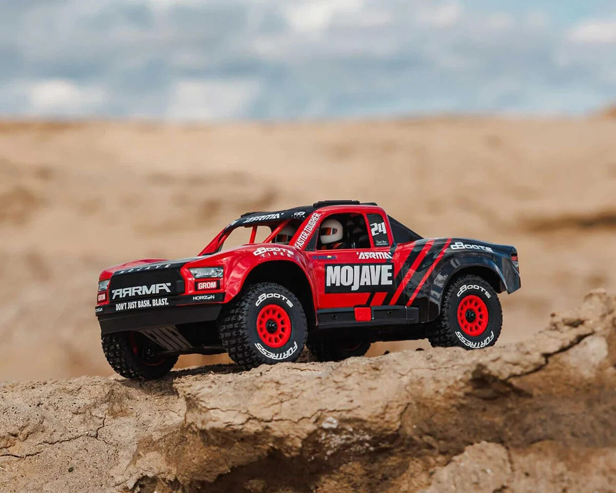 Arrma Mojave Grom MEGA 4WD 380 Brushed 1/18 Electric Desert Truck RTR Red/Black