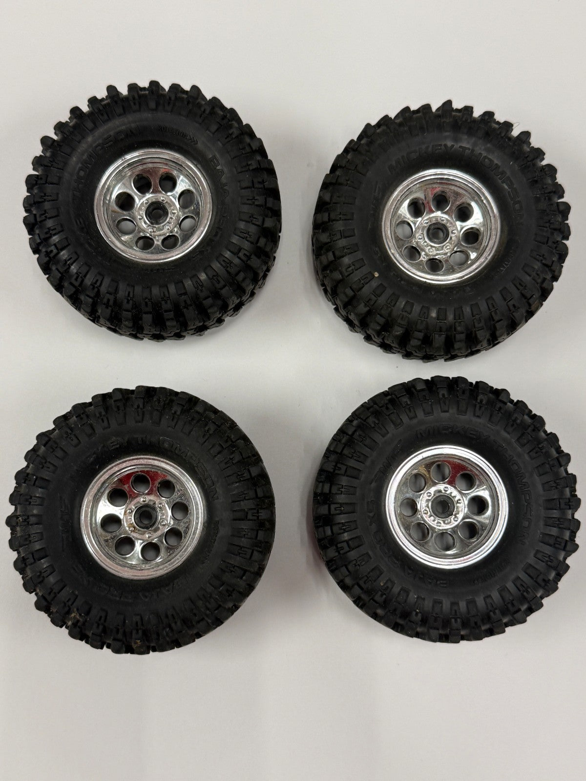 Traxxas TRX-4M Mickey Thompson Baja Pro XS 2.4 Tires Chrome Wheels Set 4