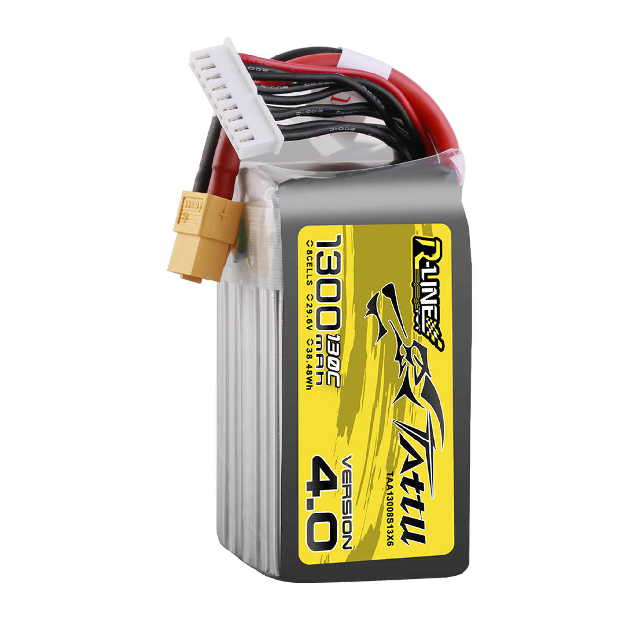 Tattu 1300mAh 8S 130C 29.6V R-Line Version 4.0 Lipo Battery Pack With XT60 Plug