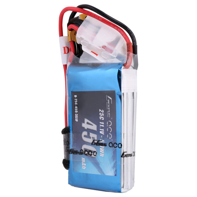 4x Gens Ace 450mAh 11.1V 25C 3S Lipo RC Airplane Battery Pack With JST Plug