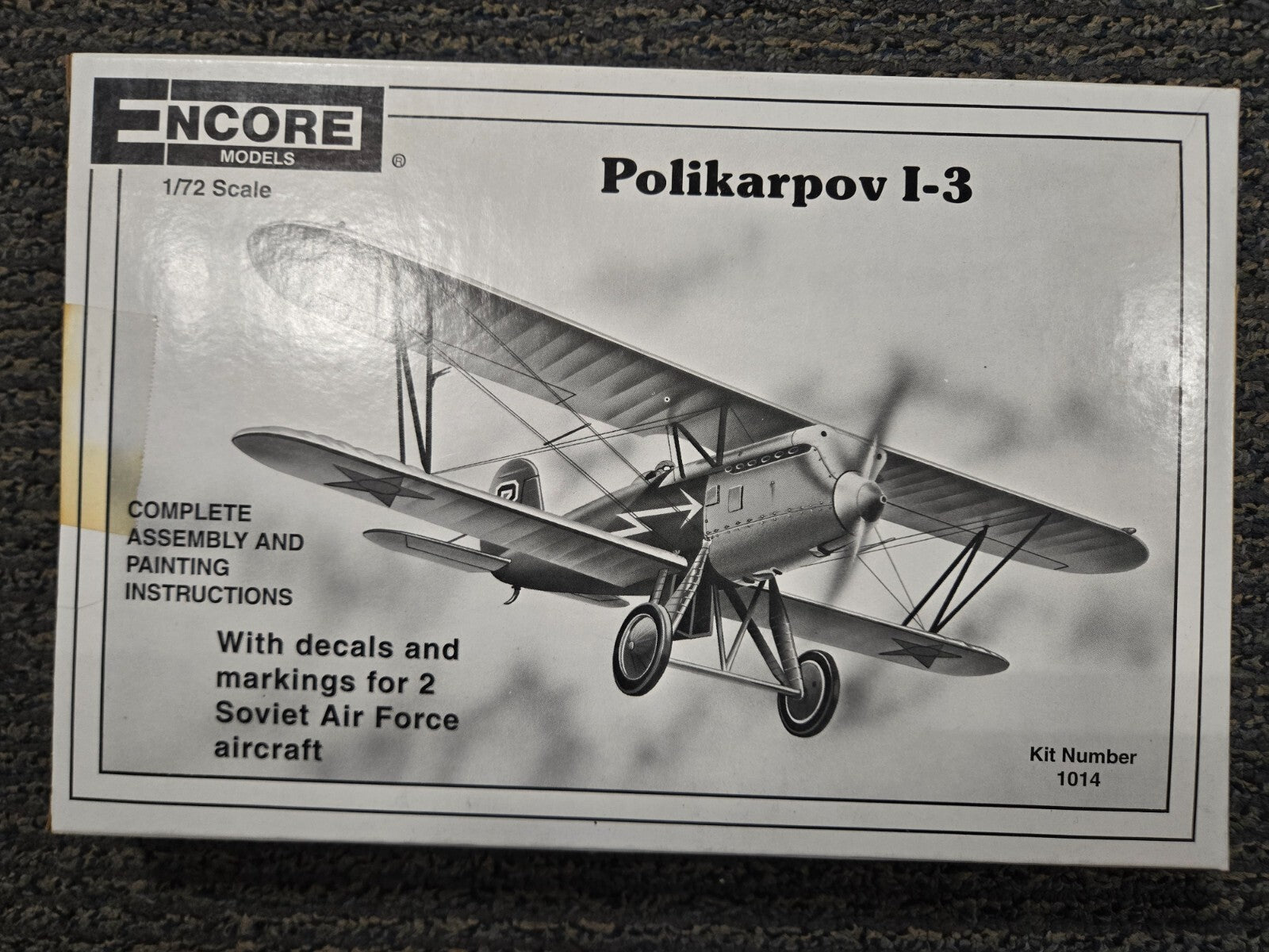 Encore Models Polikarpov I-3 -  1/72 / kit # 1014 Soviet Air Force / NEW