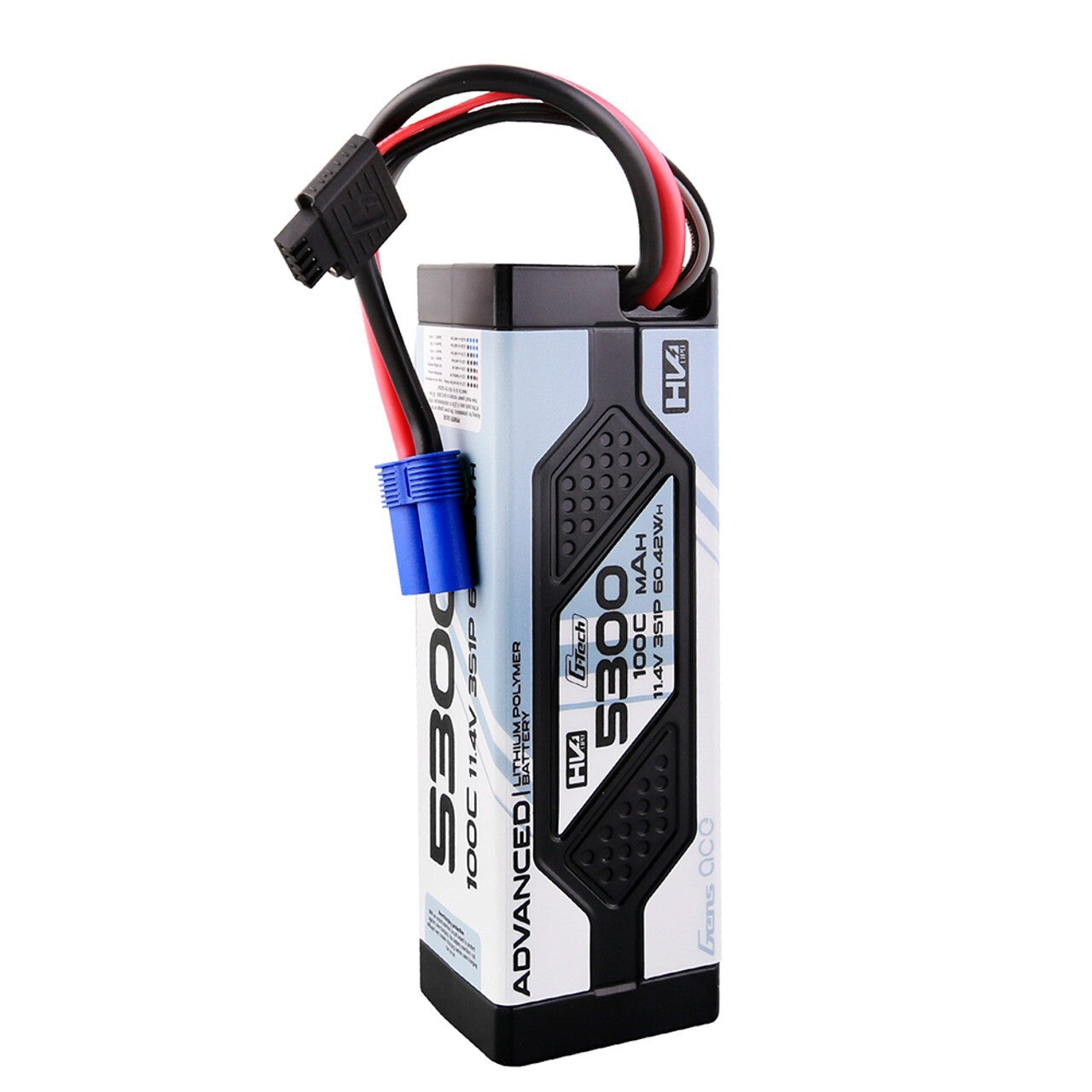 Gens Ace 5300mAh 3S 100C 11.4V G-Tech GTech Lipo Battery Pack W/ EC5 Plug