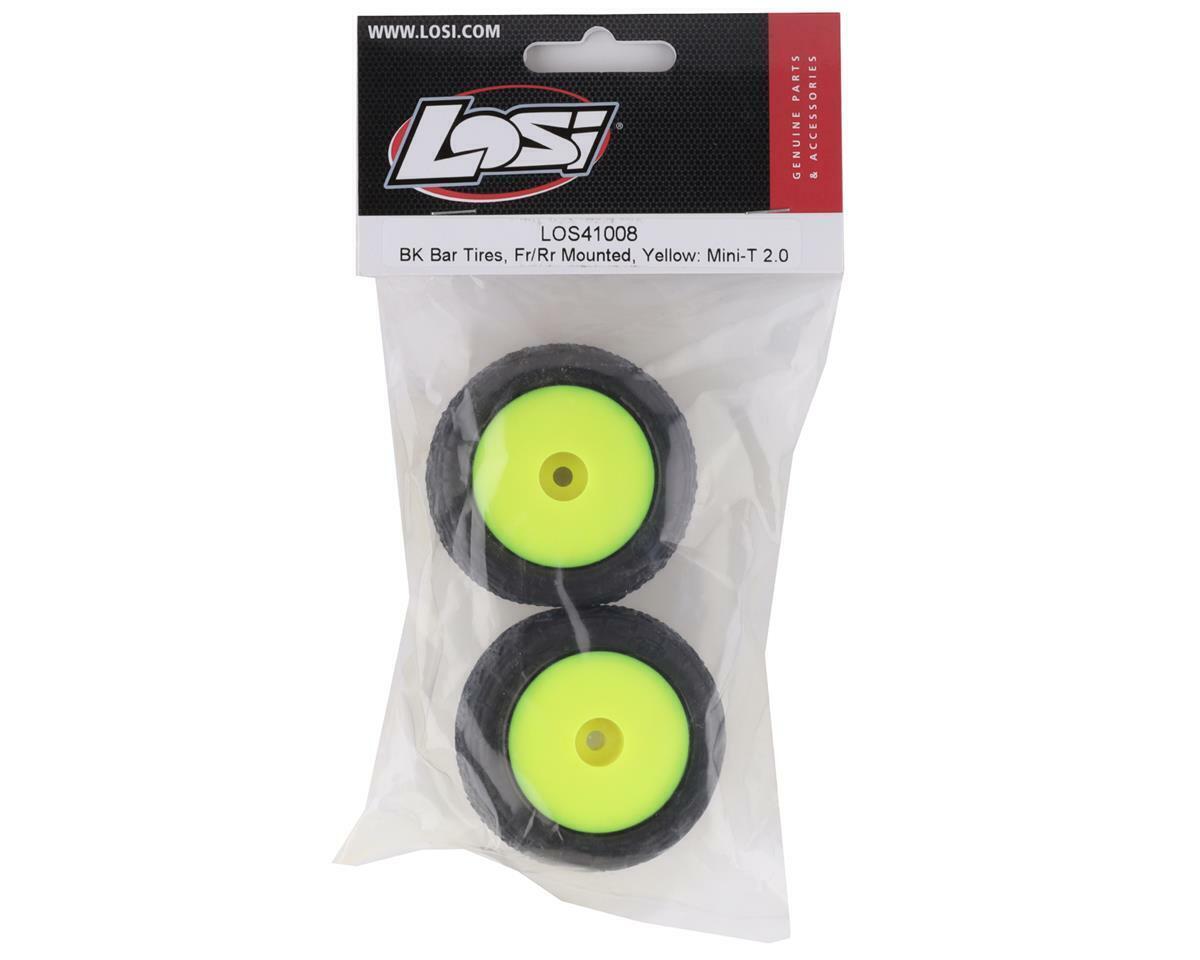 Losi LOS41008 BK Bar Front / Rear Mounted Tires Yellow Wheels Mini-T Mini T 2.0