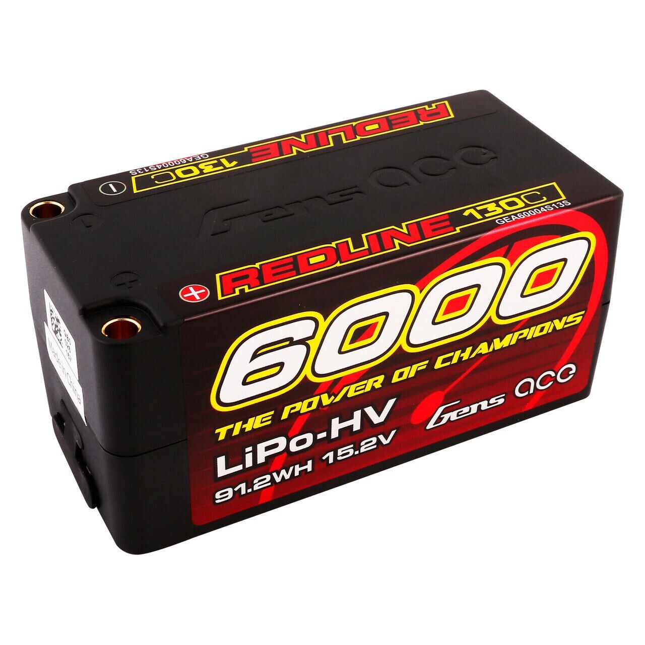 Gens Ace 15.2V 6000mAh 130C 4S Lipo Battery HardCase HV For 1/8 RC Racing Series
