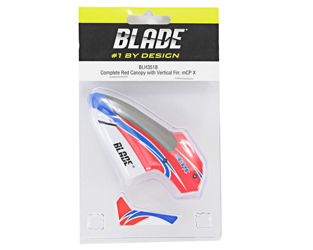 Blade MCPX MCP X Complete Canopy / Body w/Vertical Fin (Red) BLH3518
