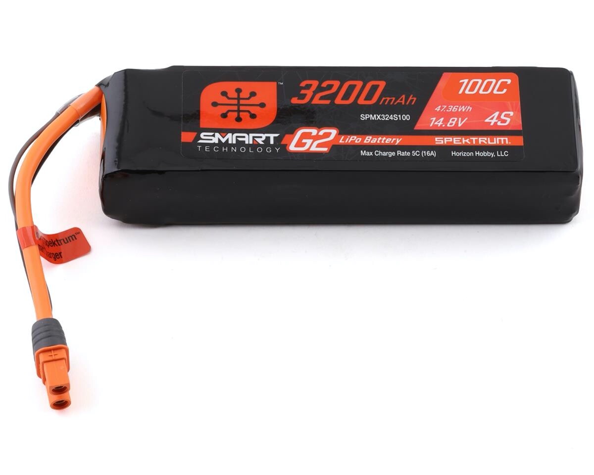 Spektrum RC 4S Smart G2 LiPo 100C Battery Pack 14.8V 3200mAh w/ IC3 Connector