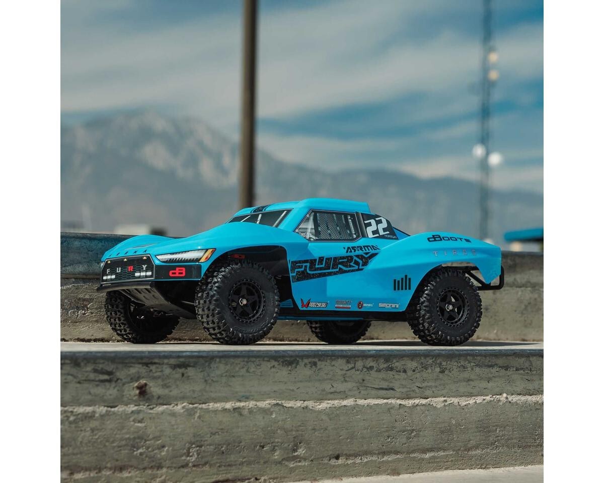 Arrma Fury 2WD MEGA 550 RTR Brushed 1/10 Off-Road Short Course Truck Blue w/SLT