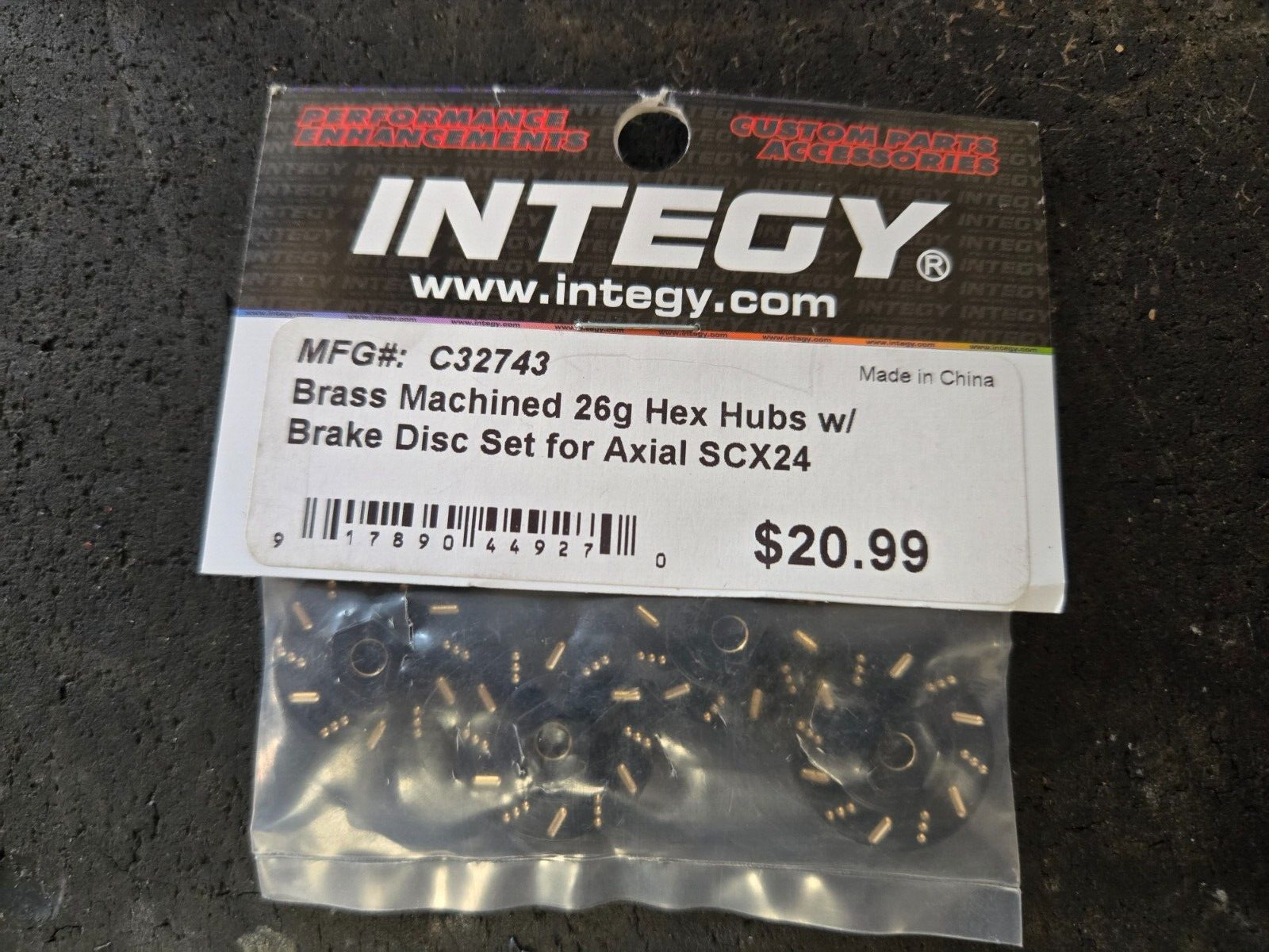 Integy Brass machined 26g hex hubs with Brake Disk Set for Axial SCX24