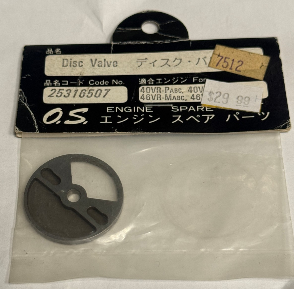 Genuine OS Engines 25316507 Disc Valve 40VR 46VR .40 .46 40 46 PABC MABC NIP NOS