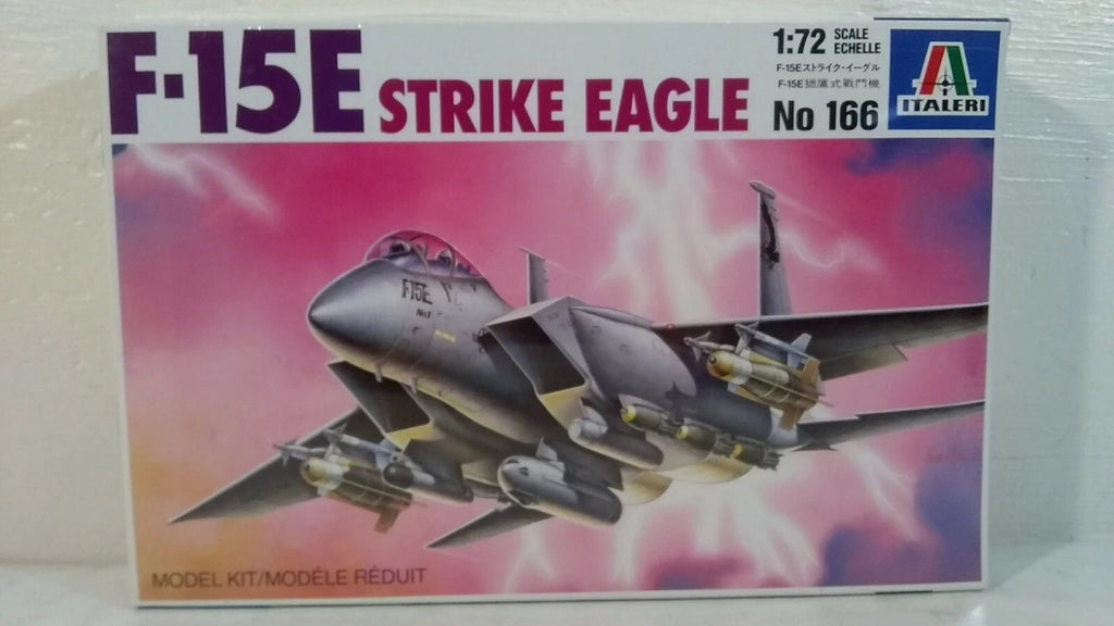 1994 Italeri F-15 E Strike Eagle Fighter Aircraft 1:72 Scale Model Kit # 166