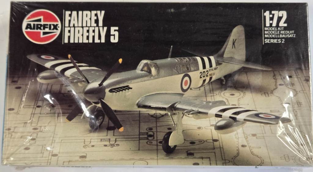 Vintage Airfix 1/72 Fairey Firefly 5 Plastic Model Airplane Kit