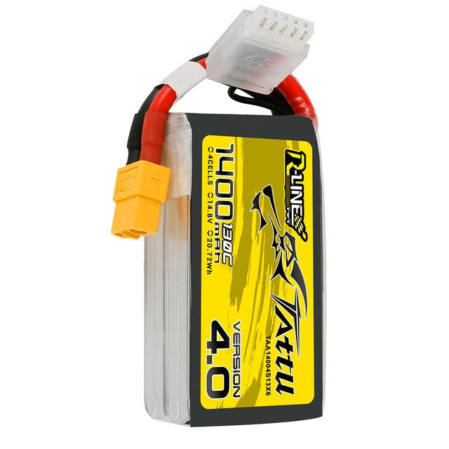 Tattu R-Line Version 4.0 1400mAh 14.8V 130C 4S Lipo Battery Pack With XT60 Plug