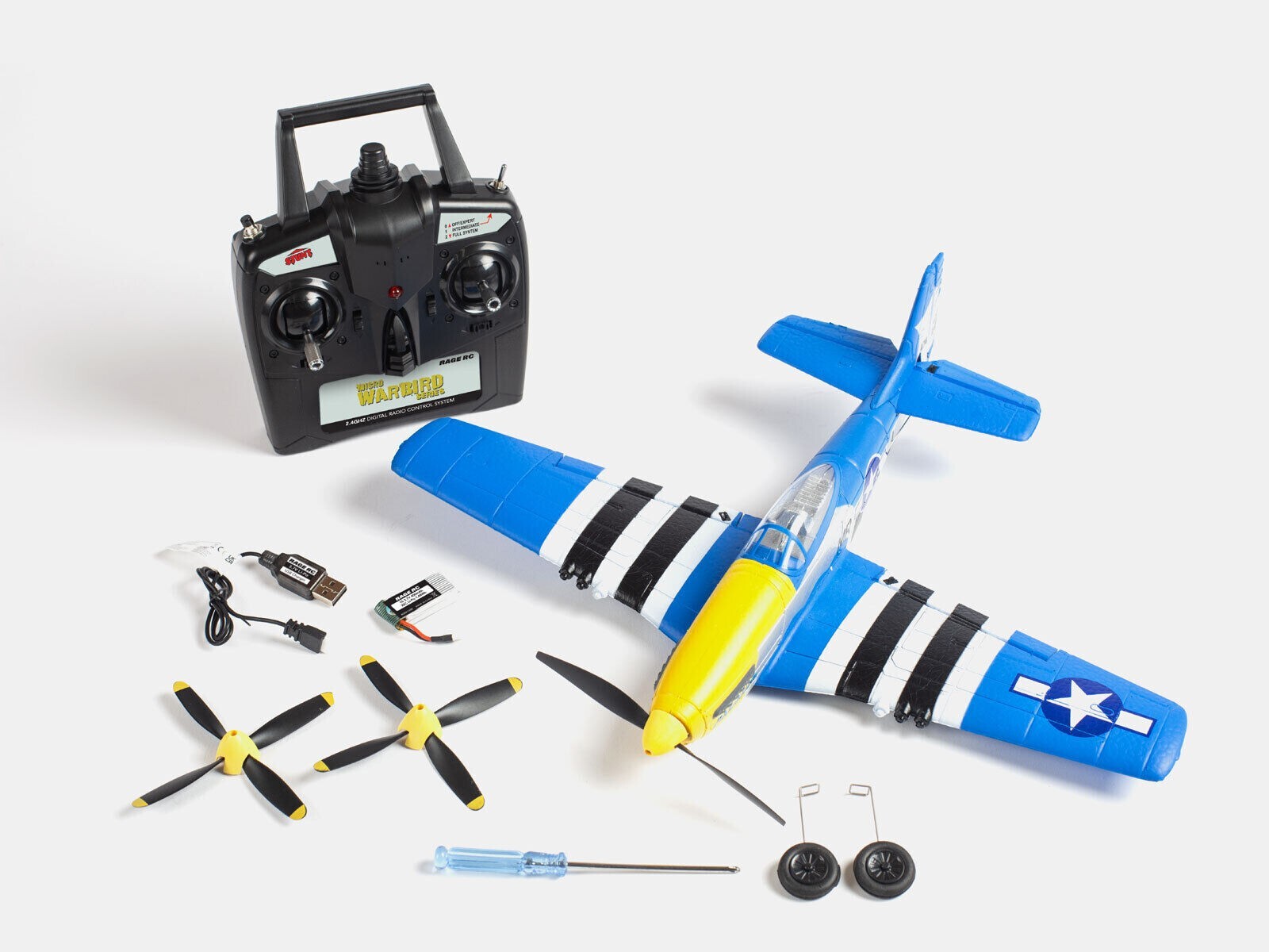 P-51D Mustang Obsession Micro Warbirds RTF RC Airplane w/PASS Stability Assist