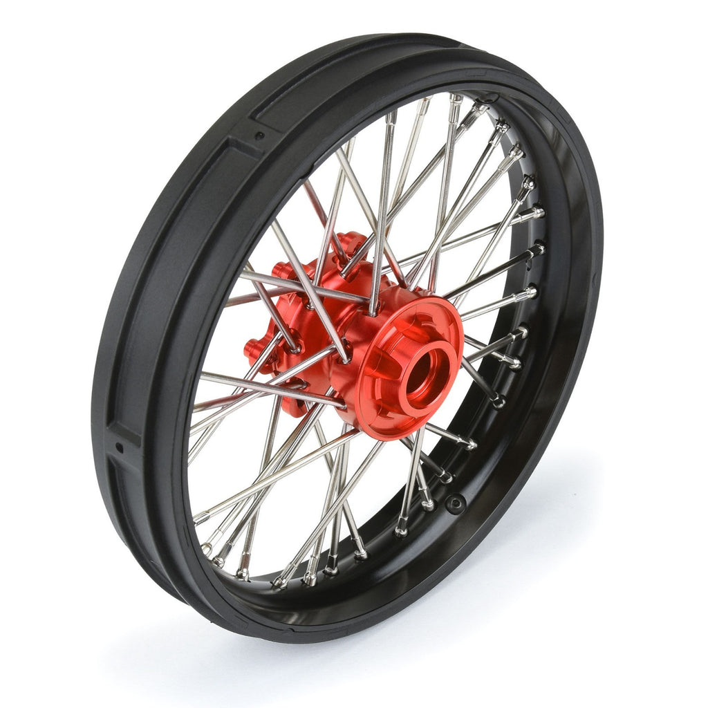 Pro-Line 1/4 Pro-Spec Aluminum V2 Bead Front Wheel Black/Red (1): Promoto-MX