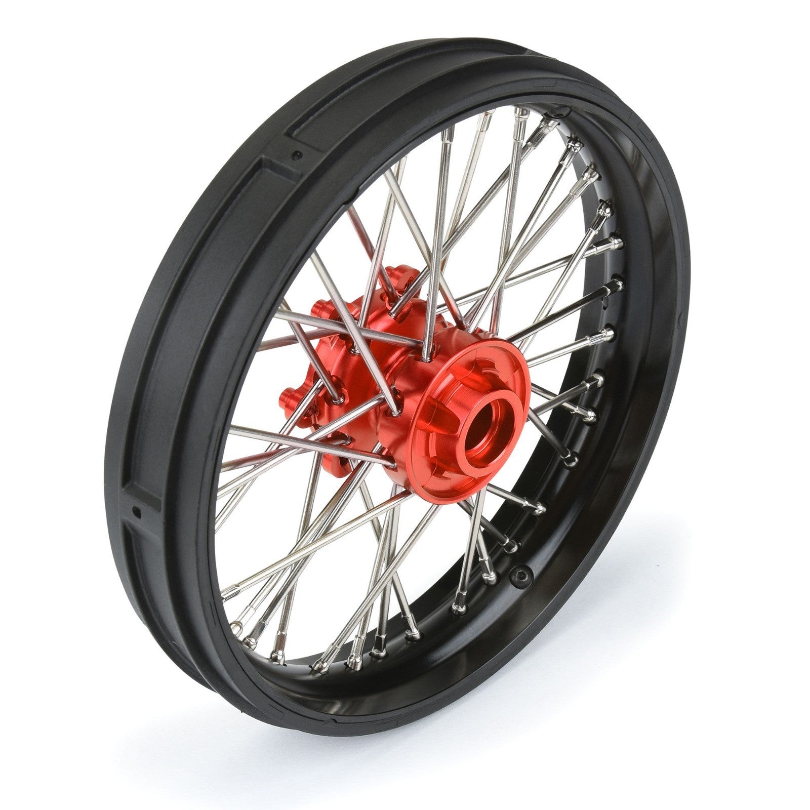 Pro-Line 1/4 Pro-Spec Aluminum V2 Bead Front Wheel Black/Red (1): Promoto-MX