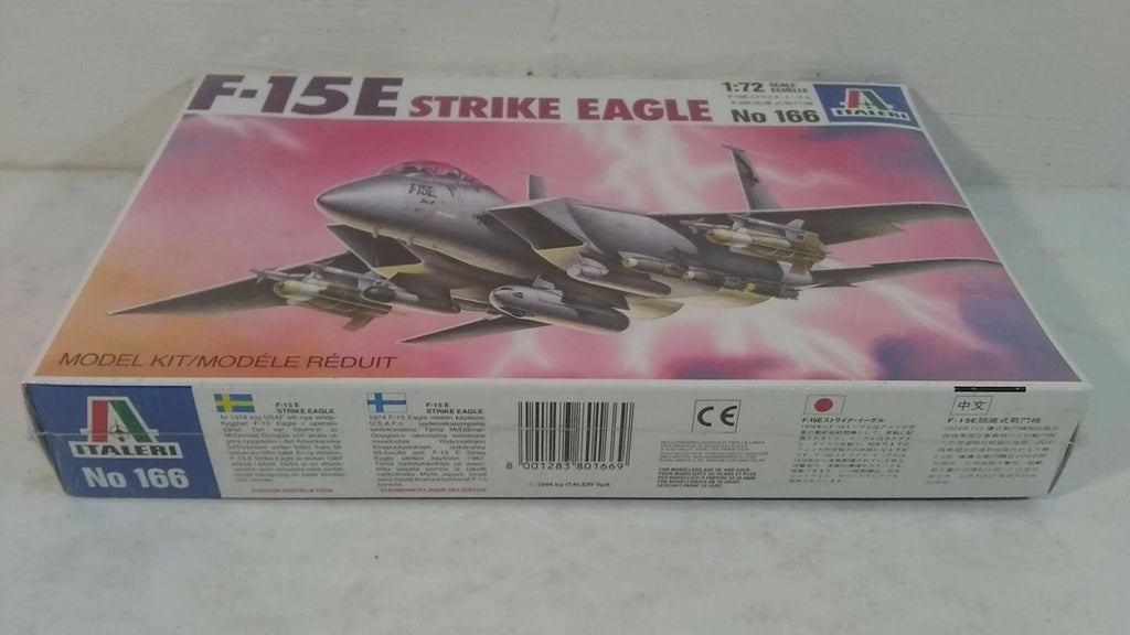 1994 Italeri F-15 E Strike Eagle Fighter Aircraft 1:72 Scale Model Kit # 166