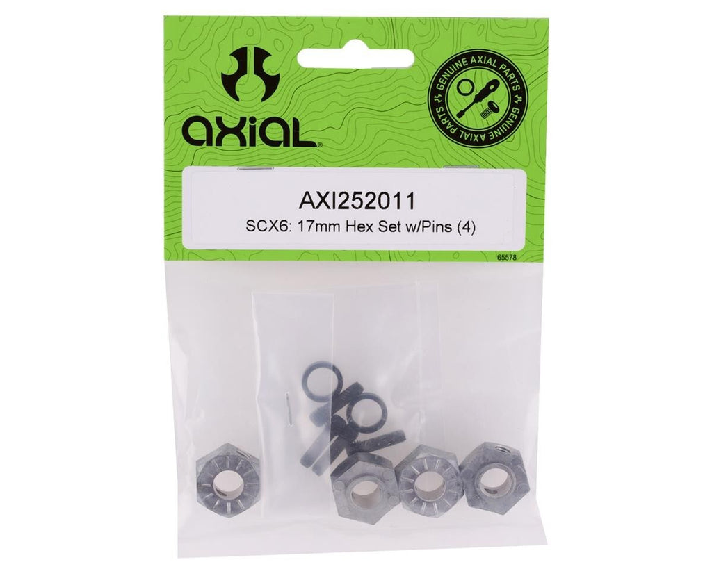 17mm Hex Set w/Pins (4) SCX6 Axial AXI252011 for Jeep JLU / Honcho 252011