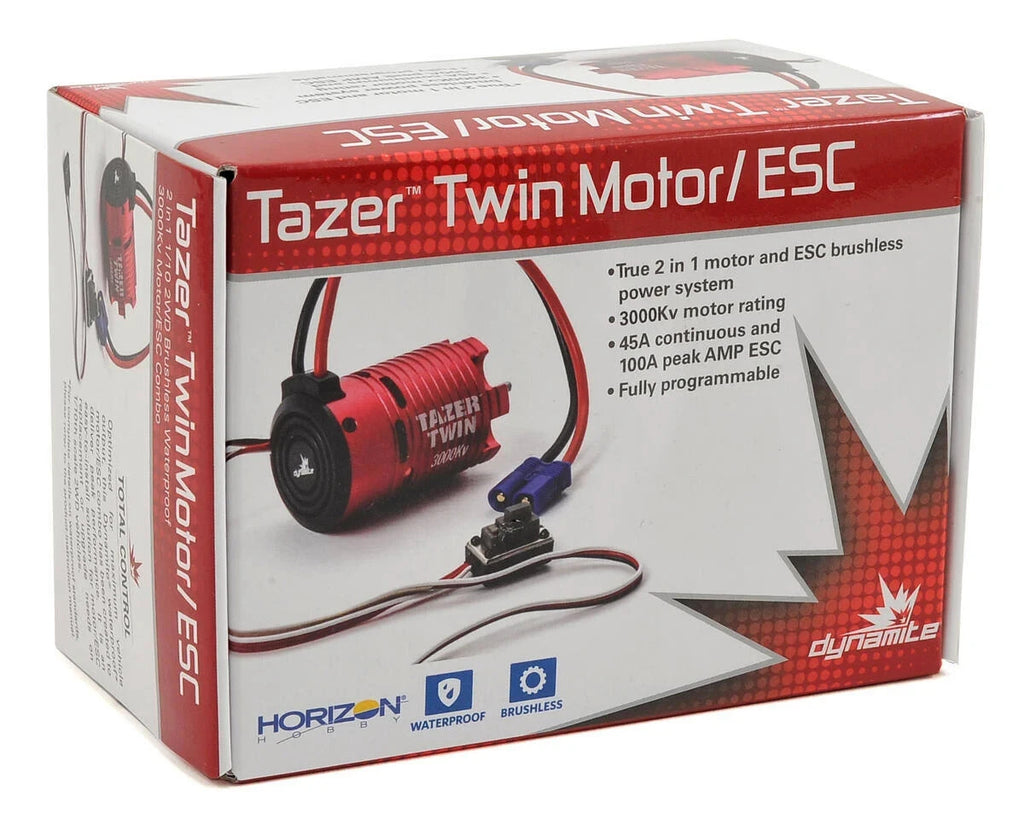 Dynamite DYNS1450 Tazer Twin 2-in-1 Brushless Motor ESC Combo 3000Kv : 1/10 2WD