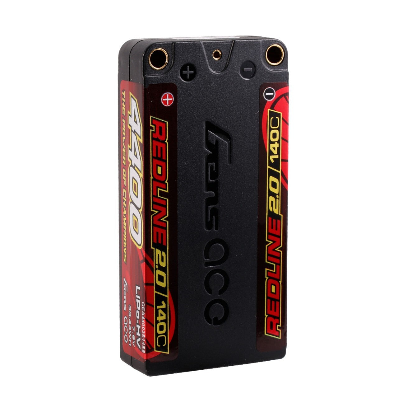 2x Gens ace 4400mAh 2S 140C 7.6V HardCase HV Shorty Redline Series Lipo Battery