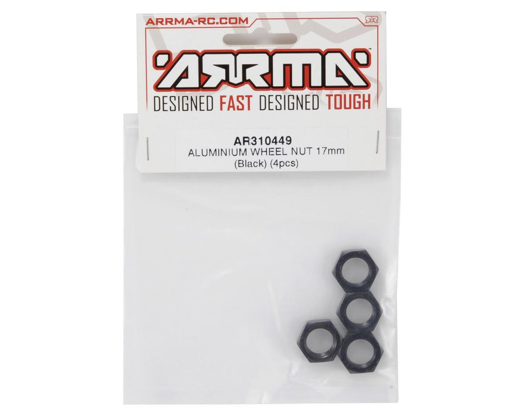 Arrma 17mm Aluminum Wheel Nut (Black) (4) ARA310449 310449 Kraton 6S